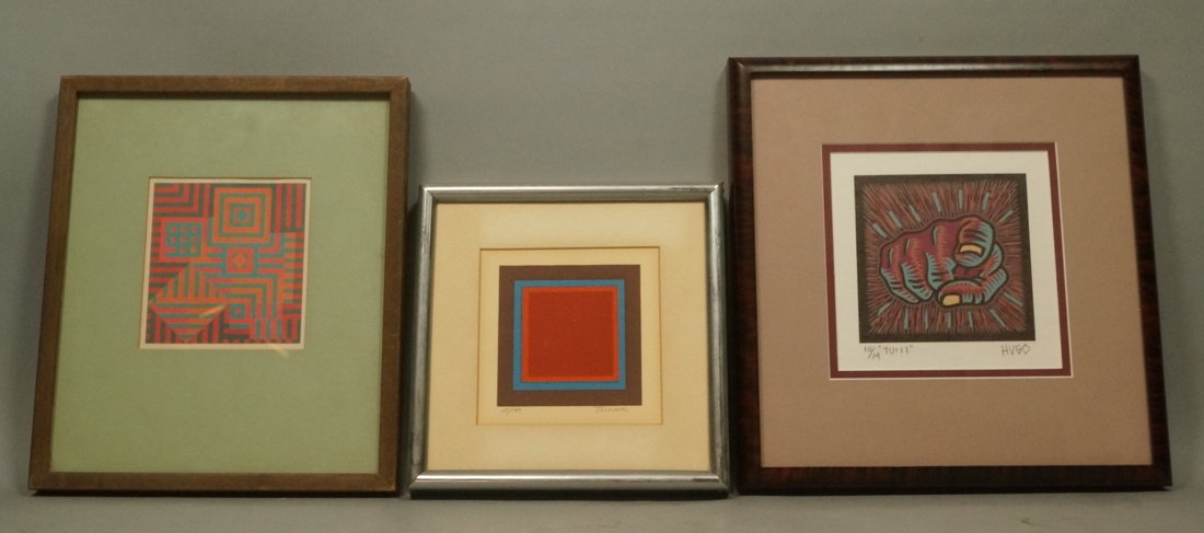 Set 3 Modernist Graphic Prints. 1) VICTOR VASAREL (1 of 8)