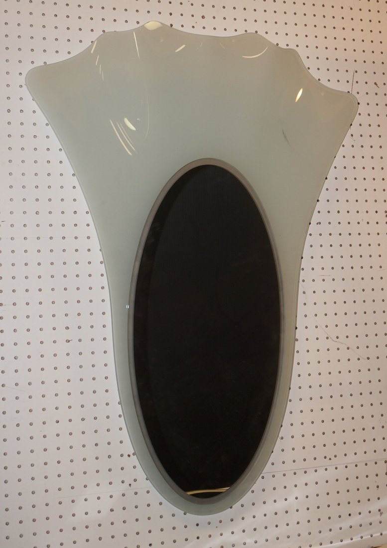 Contemporary Craft Frosted slumped glass Oval Wal (1 of 8)
