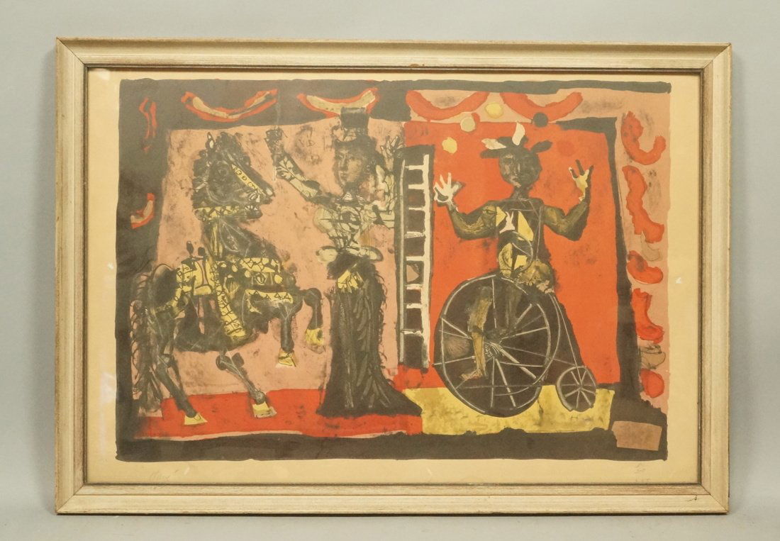 CLAVE signed Print. Circus scene with horse and B (1 of 8)