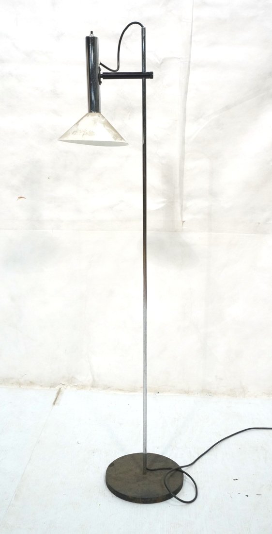 Modernist Chrome Adjustable Floor Lamp. White ena (1 of 7)