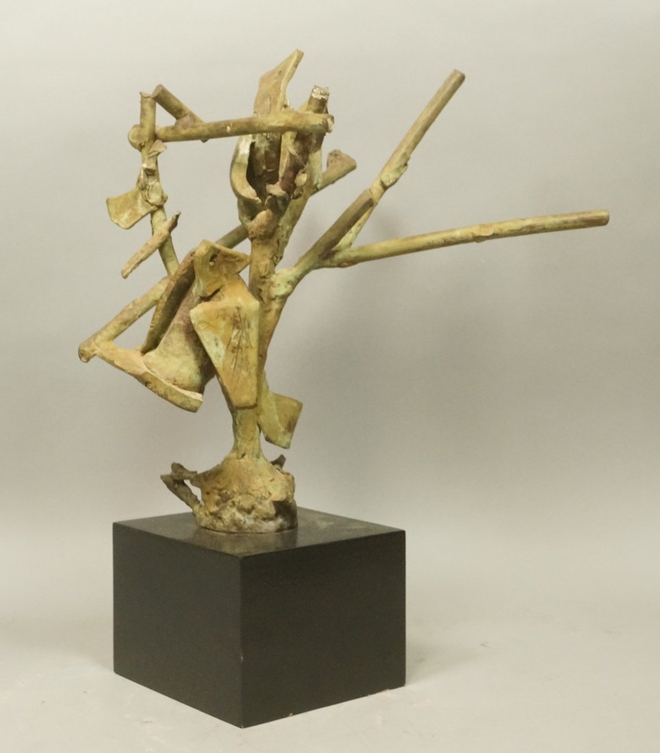 Verdigris Bronze Modernist Sculpture. Birds on br (1 of 9)