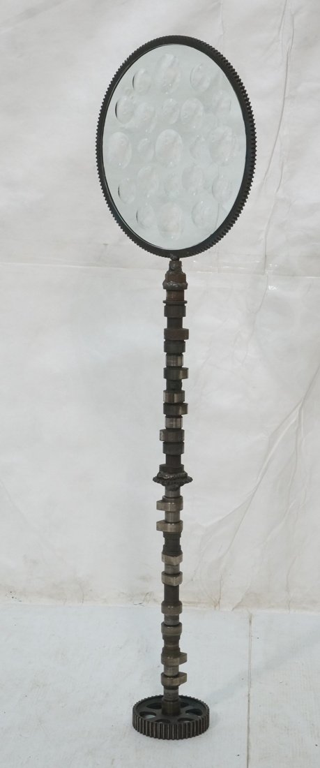 Floor Model Sculpture. Magiscope on Iron Industri: Floor Model Sculpture. Magiscope on Iron Industrial Base. engraved Bejar.-- Dimensions: H: 45 inches: W: 14 inches: D: 5 inches ---