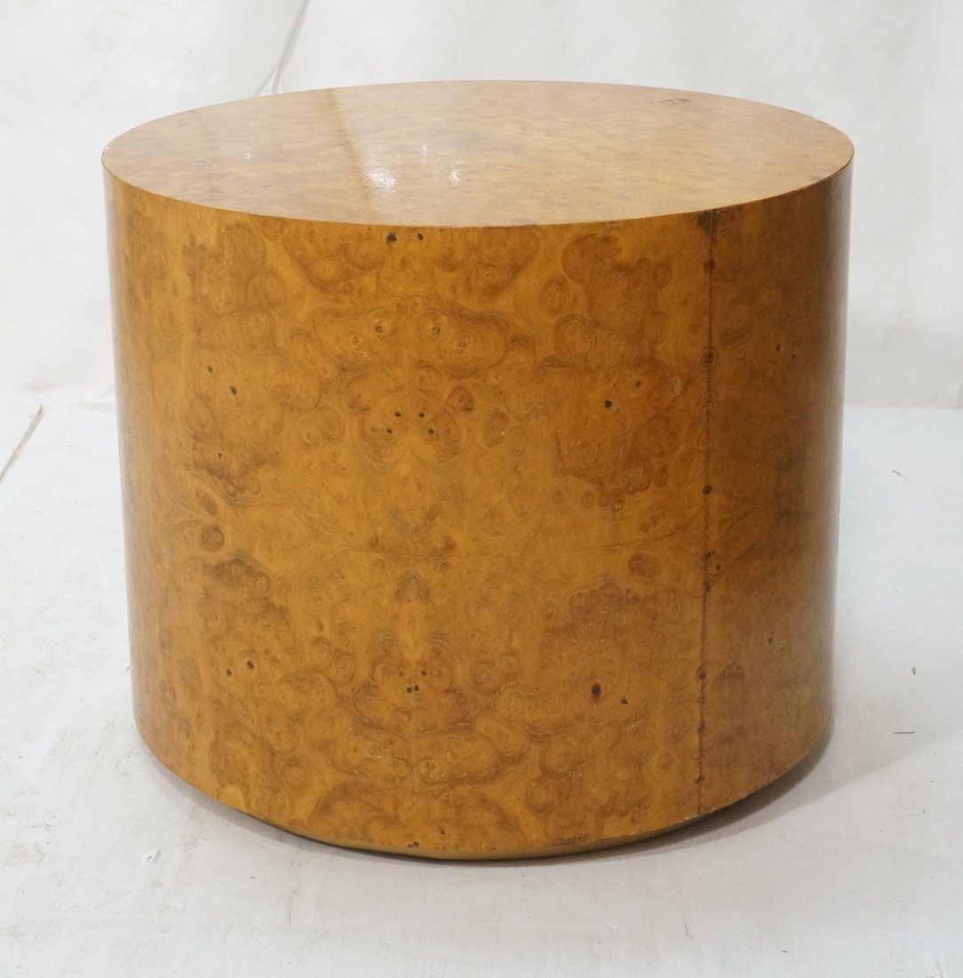 Round Column Burled Wood PACE style Table. Drum f (1 of 7)