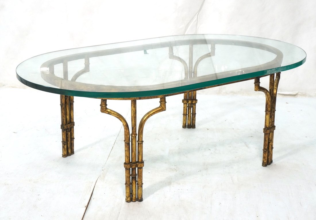 Italian style Decorator Gilt Faux Bamboo Glass To (1 of 6)