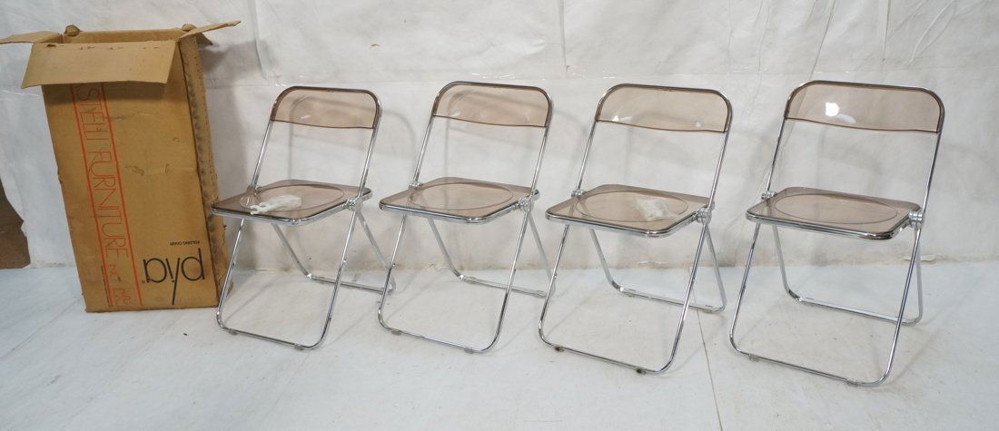 Boxed Set 4 P/IA Italian Lucite Folding Chairs. C (1 of 9)
