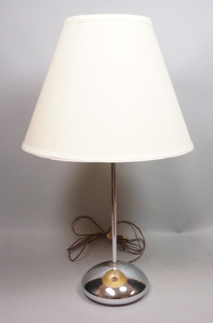 Modernist Sonneman Chrome table Lamp. Bulbous bas (1 of 7)