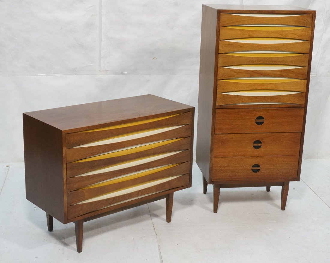 2pc Modernist Cabinets. Three Drawer Dresser Ches (1 of 10)