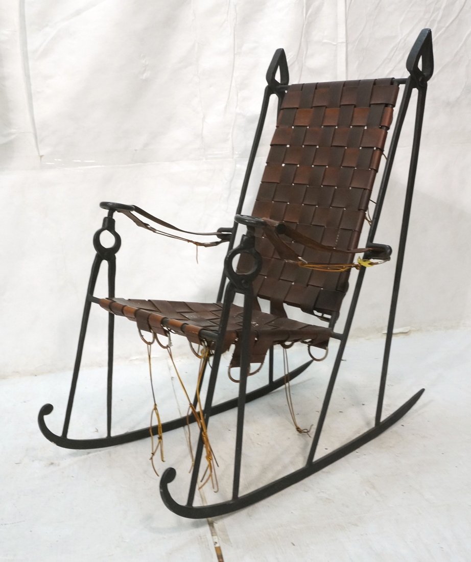 Forged Iron Tool Rocker Rocking Chair. Woven Thic (1 of 10)