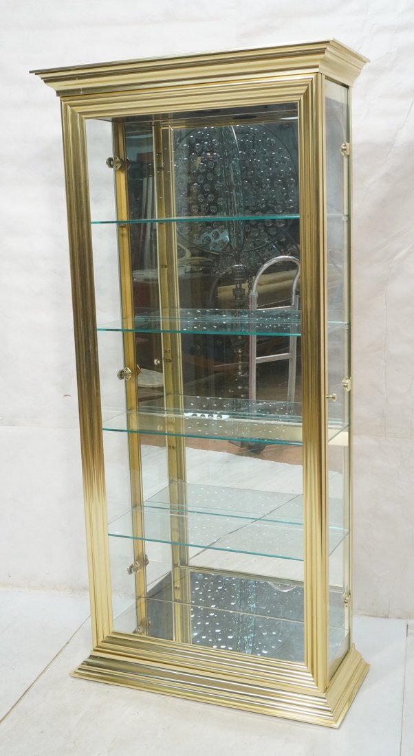 MASTERCRAFT style Brass Display Cabinet. Glass si (1 of 9)