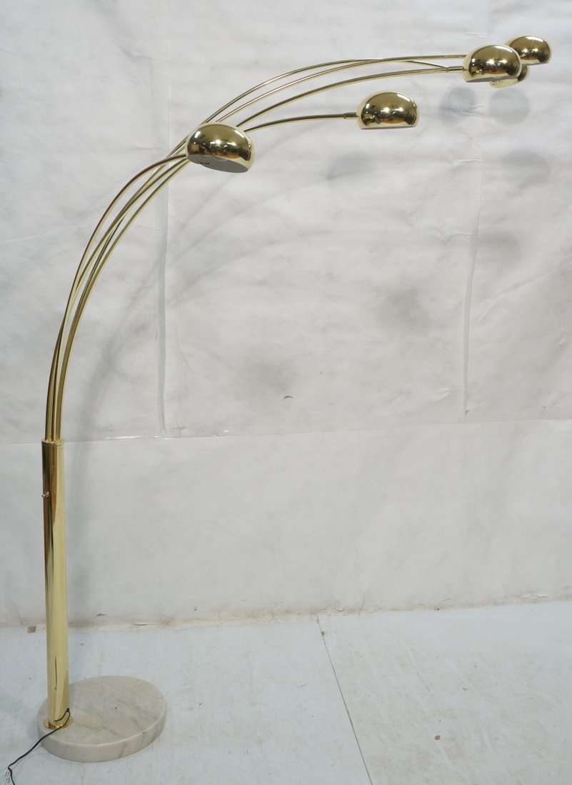 Modernist Brass Finish 5 Arm Floor Lamp. Long sta (1 of 9)