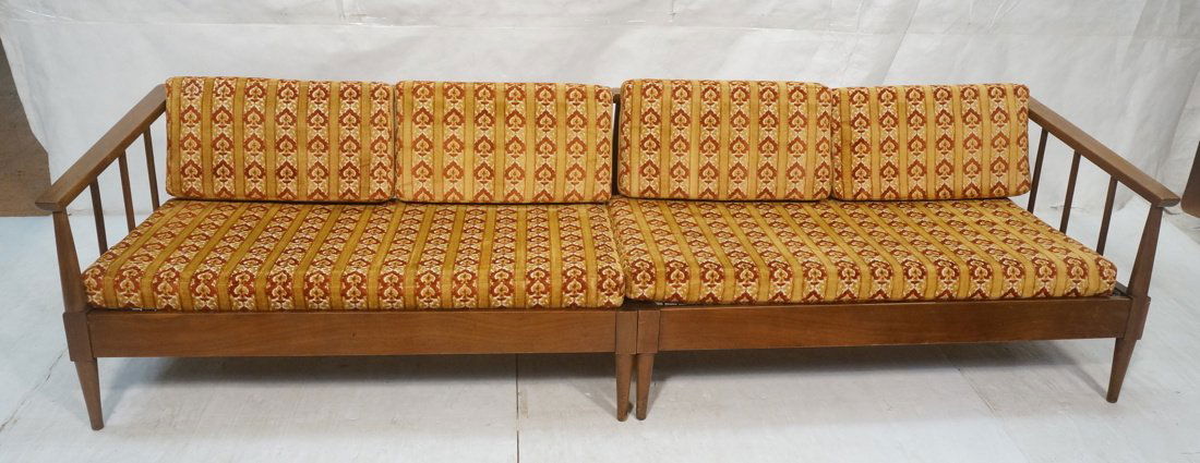 2 Part ROBSJOHN GIBBINGS style Sofa Couch. Walnut (1 of 10)