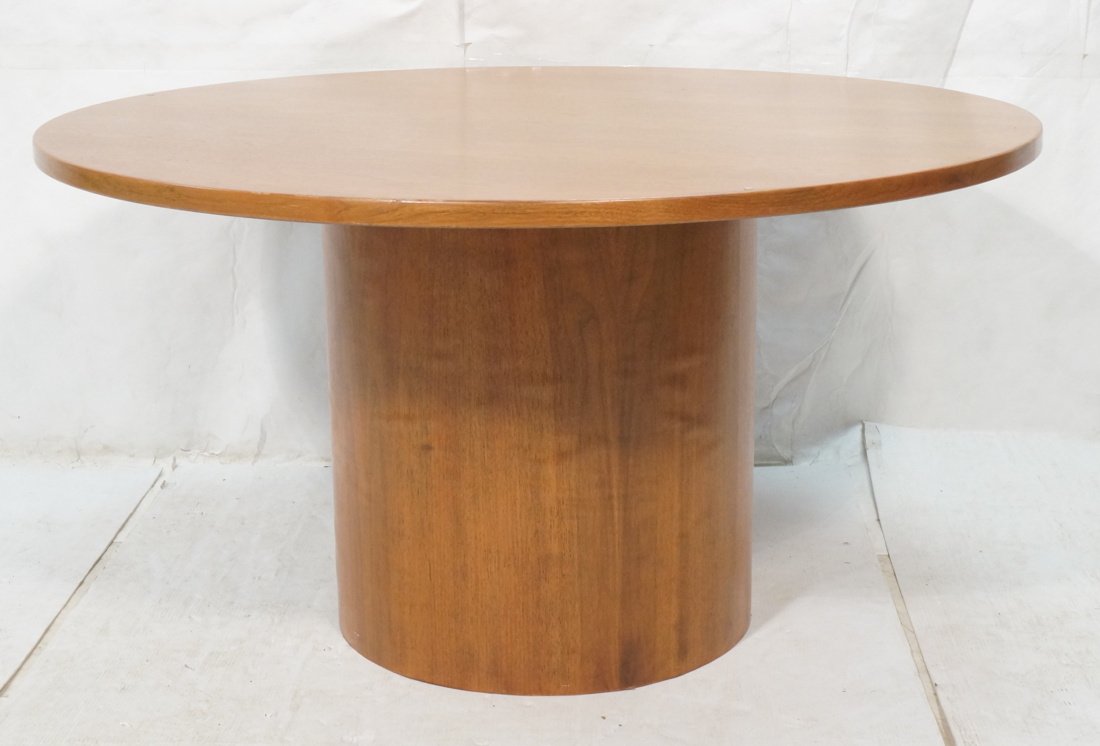 Round Modernist Walnut Dining Table. Round column (1 of 10)