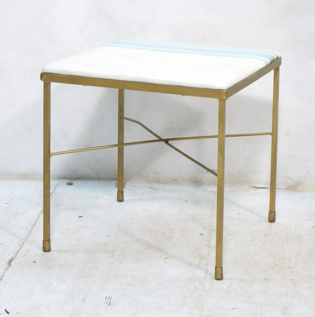 PAUL McCOBB style Brass Rod Stool Bench. Gold pai (1 of 10)