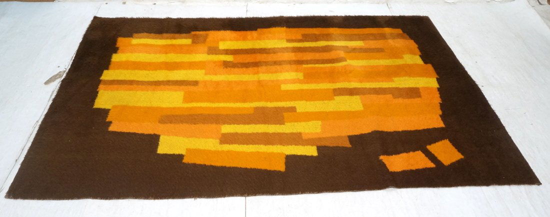 6' x 9' RYA Wool Shag Carpet Rug. Browns, Oranges (1 of 10)