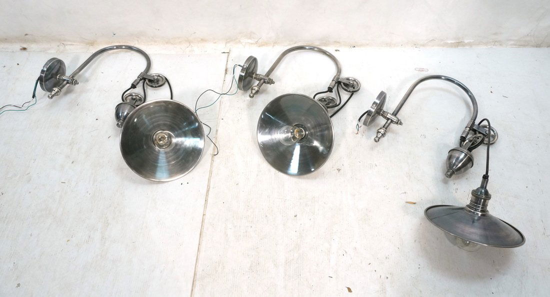 Set 3 POTTERY BARN Industrial style Silver Metal (1 of 10)