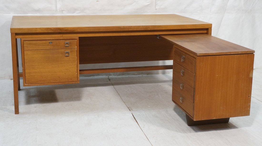 H.P. HANSEN Danish Modern Teak Desk. Executive si (1 of 10)