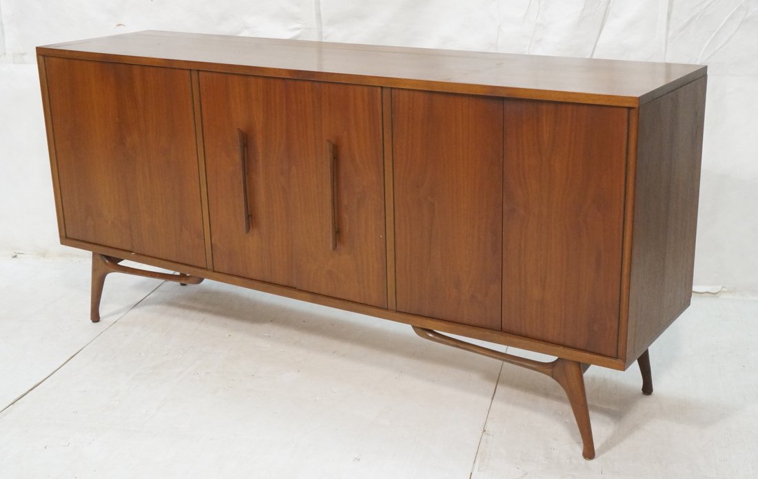 American Modern Walnut Credenza Sideboard Cabinet (1 of 10)