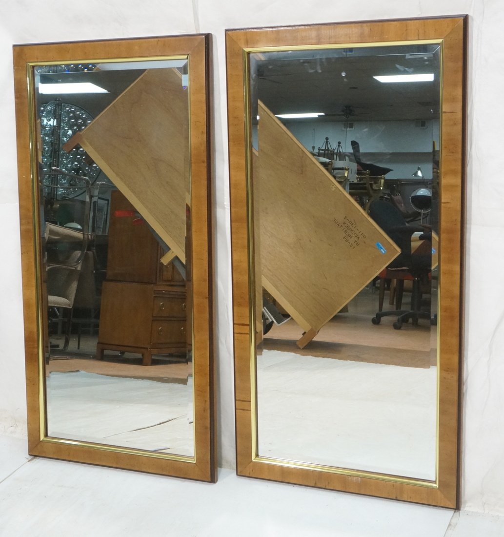 Pair Drexel Heritage Avenues Wall Mirrors. Brass