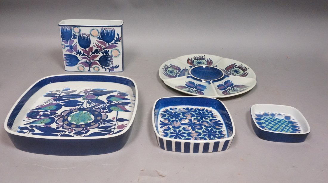 5pc ROYAL COPENHAGEN Art Pottery Dishes & Vase. S (1 of 6)