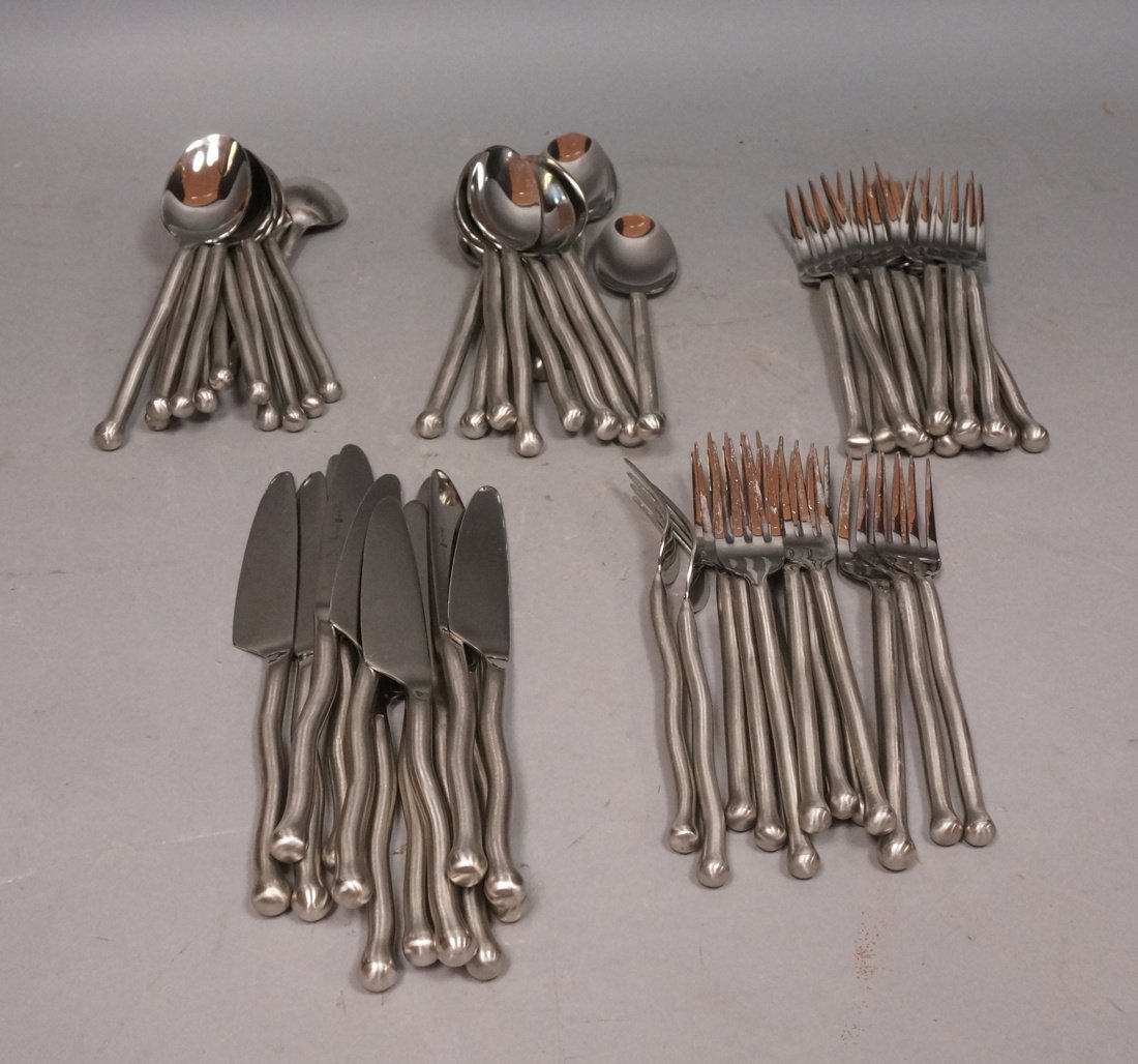 60pc Modernist Stainless Flatware. Satin finish h (1 of 7)