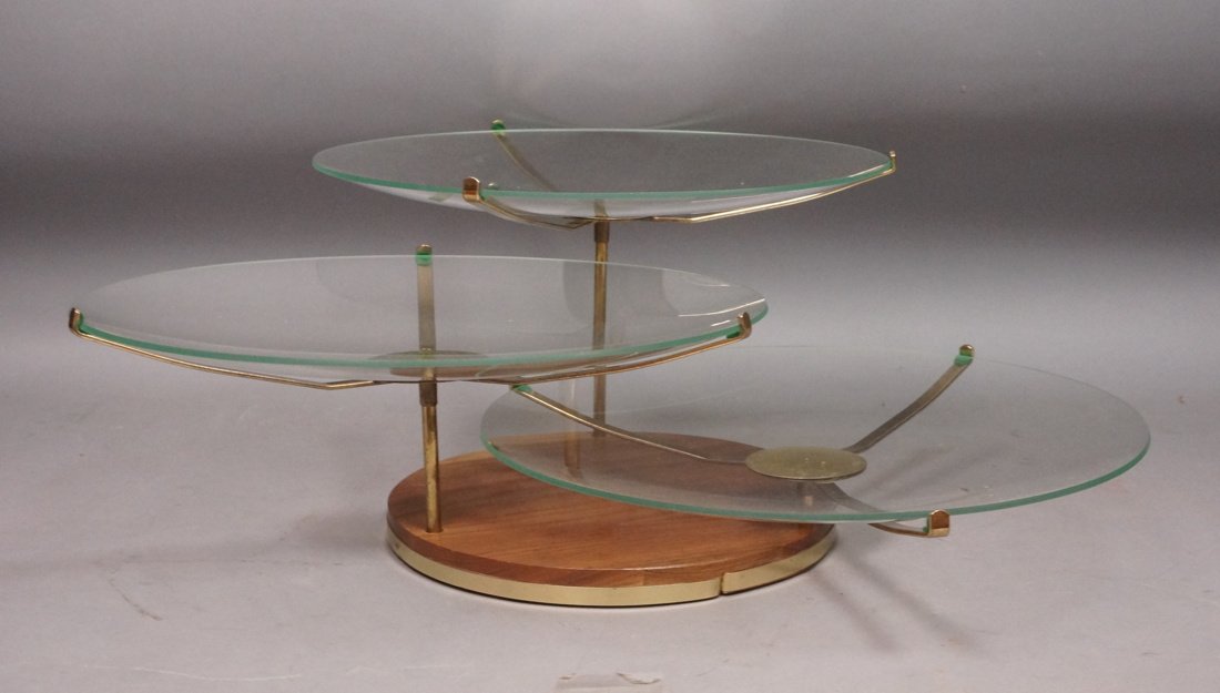 TOMMI PARZINGER style Brass & Walnut Serving Piec (1 of 7)