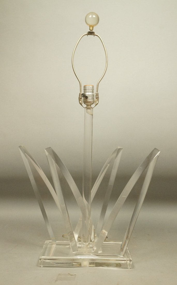 VAN TEAL Sculptural Lucite Table Lamp. Compliment (1 of 7)