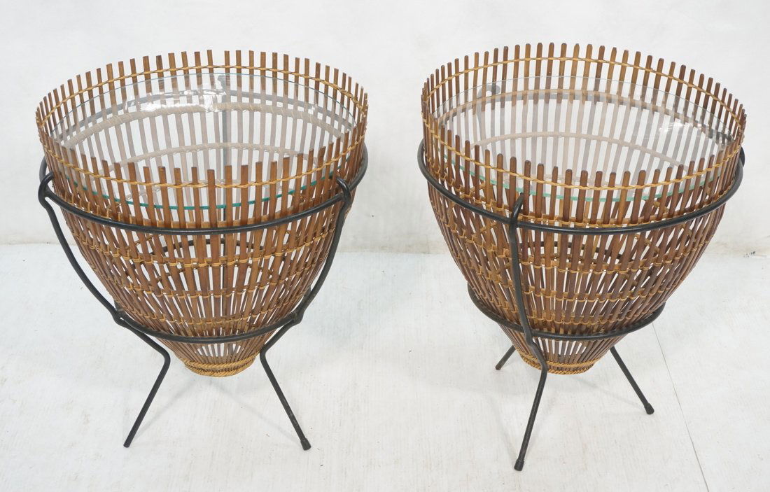 Pr Woven FRANCO ALBINI style Drum Form Table. Iro (1 of 7)