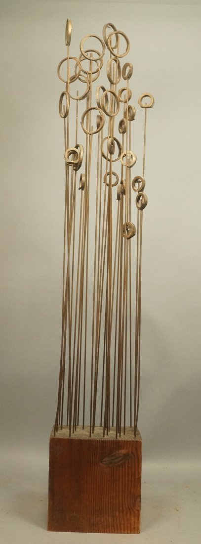 Kinetic Metal Table Sculpture. Brutalist. Natural (1 of 7)