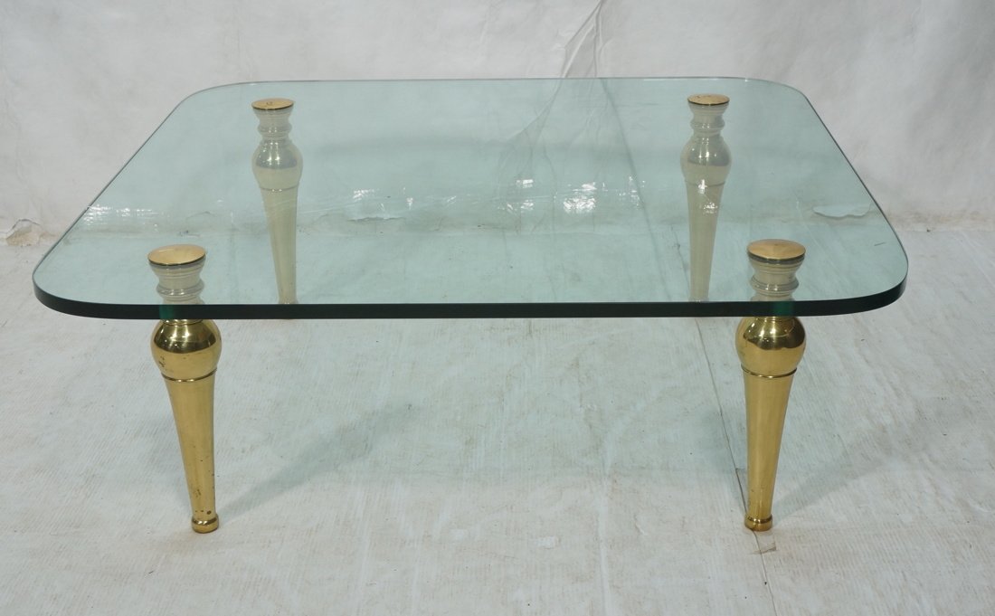 Large Brass & Glass Coffee Cocktail Table. Tapere (1 of 8)