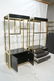 2 Gold Brushed Aluminum Etagere Shelf Units. Blac - 3