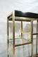 2 Gold Brushed Aluminum Etagere Shelf Units. Blac - 4