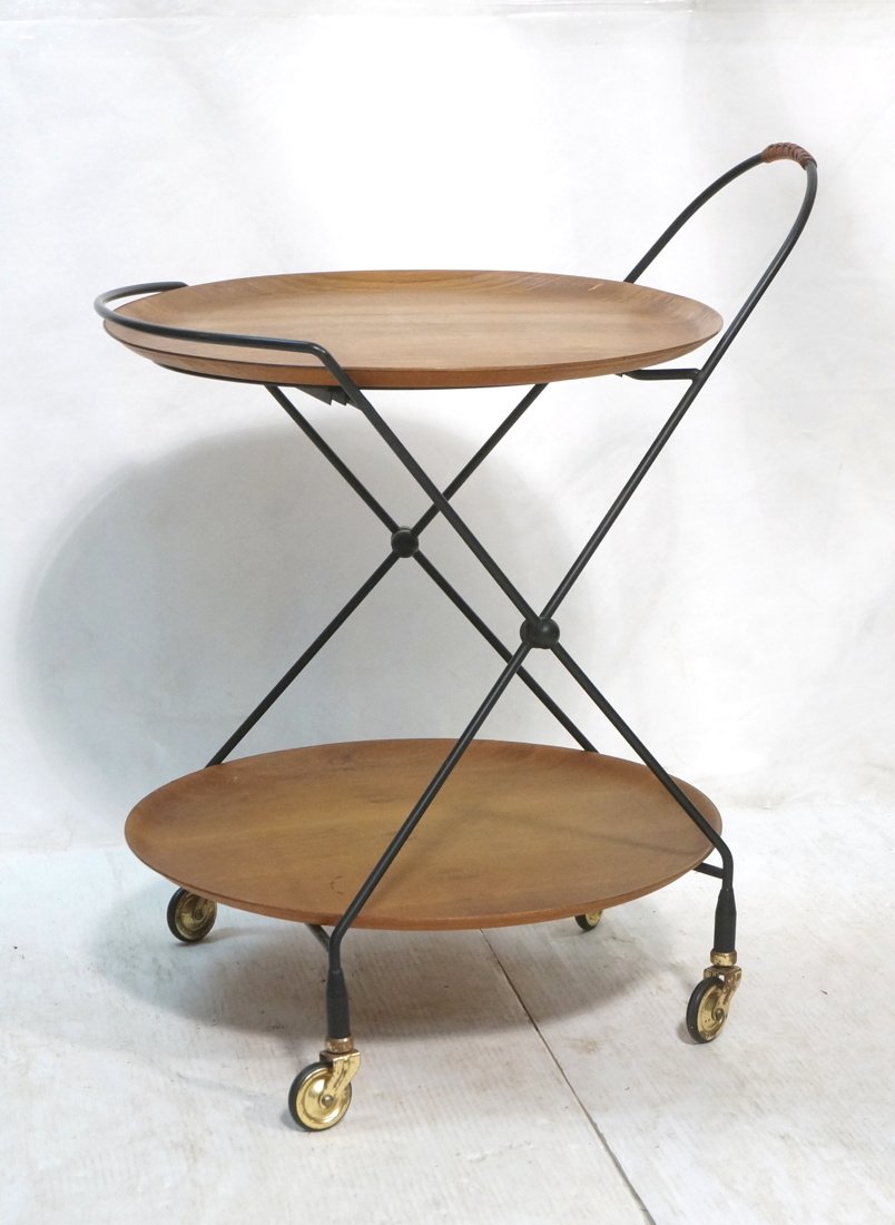 HISA PONTE S. PIETRO Teak Black Iron Two Tier Rol (1 of 9)