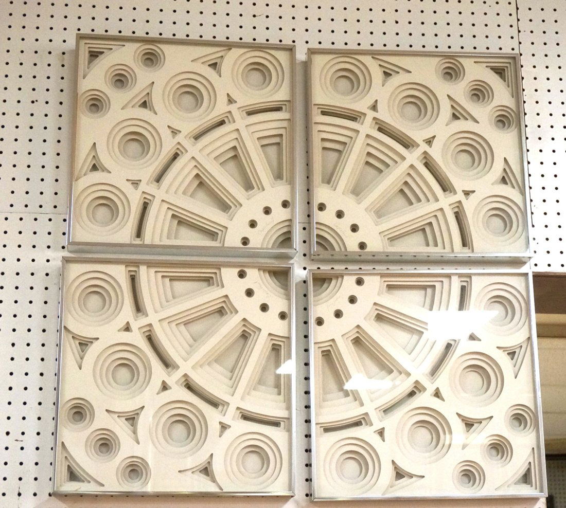 GREG COPELAND Four-Piece Framed Wall Sculpture. L (1 of 8)