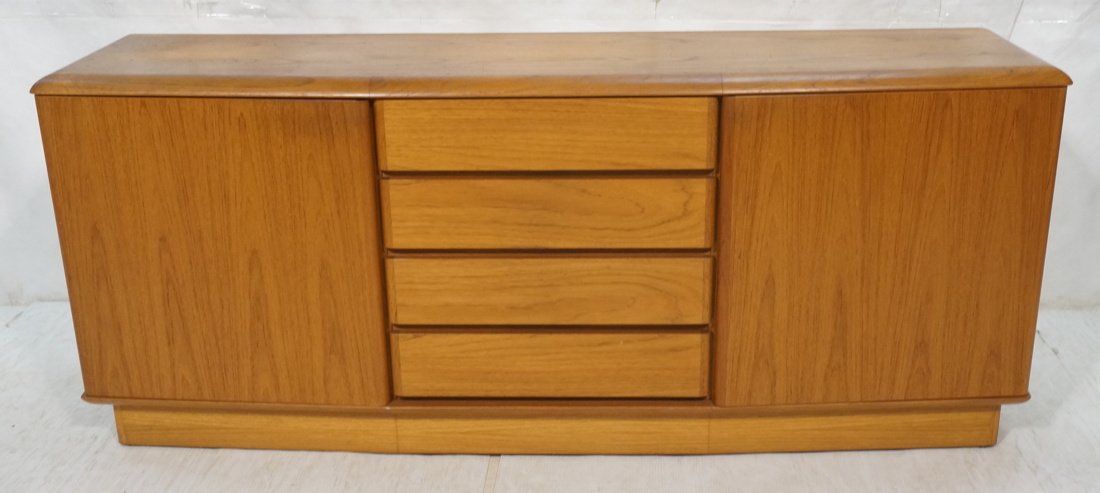 Danish Teak Credenza. Four Drawers. Two Doors.  B (1 of 8)