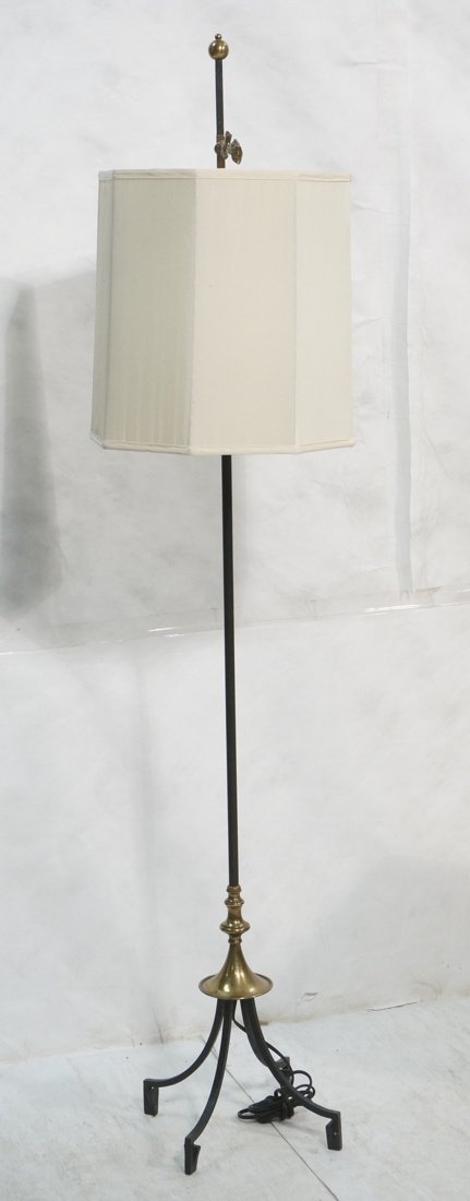 Decorator Black Iron & Brass Floor Lamp. (1 of 7)
