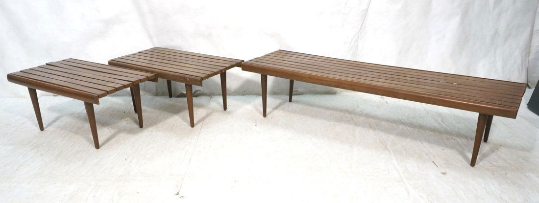 3pc Slat Coffee Table & End Tables. Tapered peg l (1 of 9)