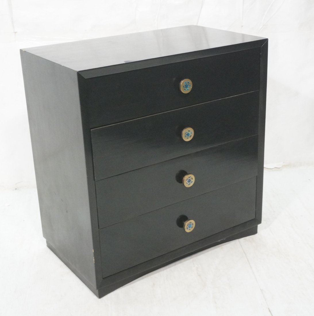PEPE MENDOZA Four Drawer Ebonized Chest Dresser. (1 of 9)