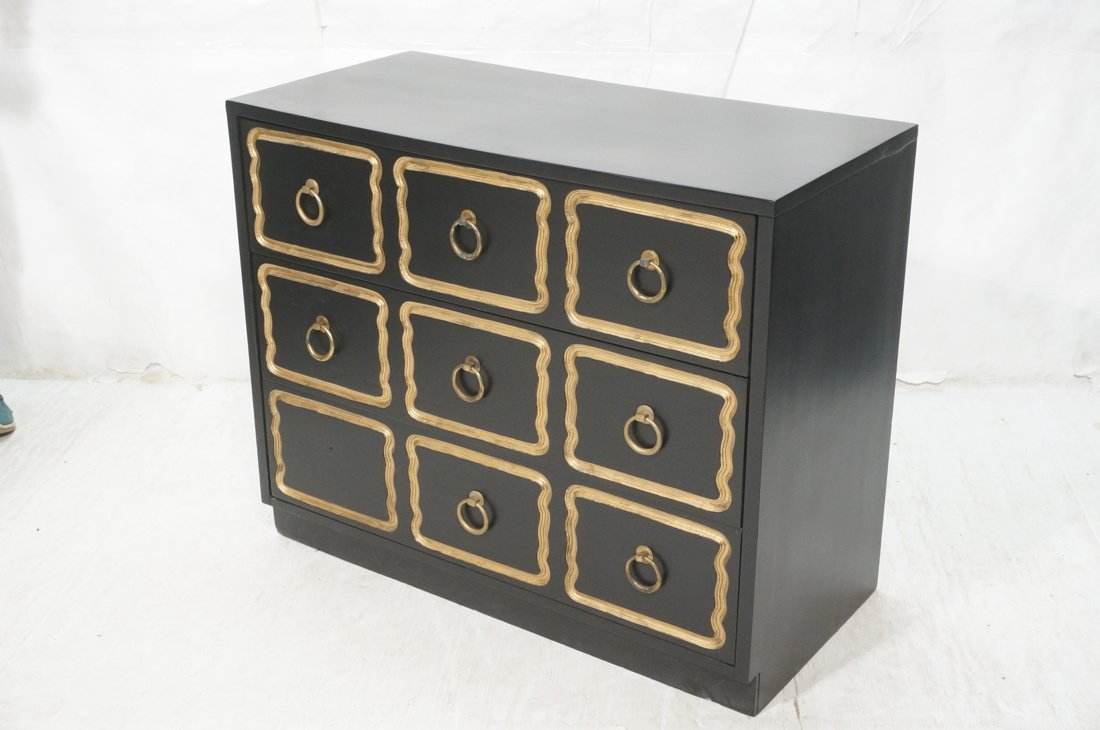 DOROTHY DRAPER style Black Bachelor's Chest. Thre (1 of 7)