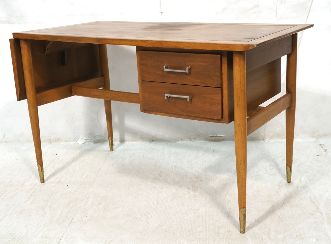 American Modern Wood Desk. One drop side. Two dra (1 of 9)