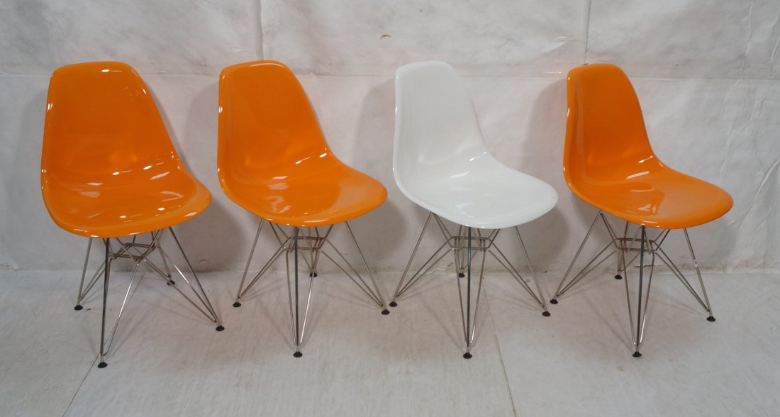 Set 4 Eames style Molded Fiberglass Chairs. Eiffe (1 of 9)