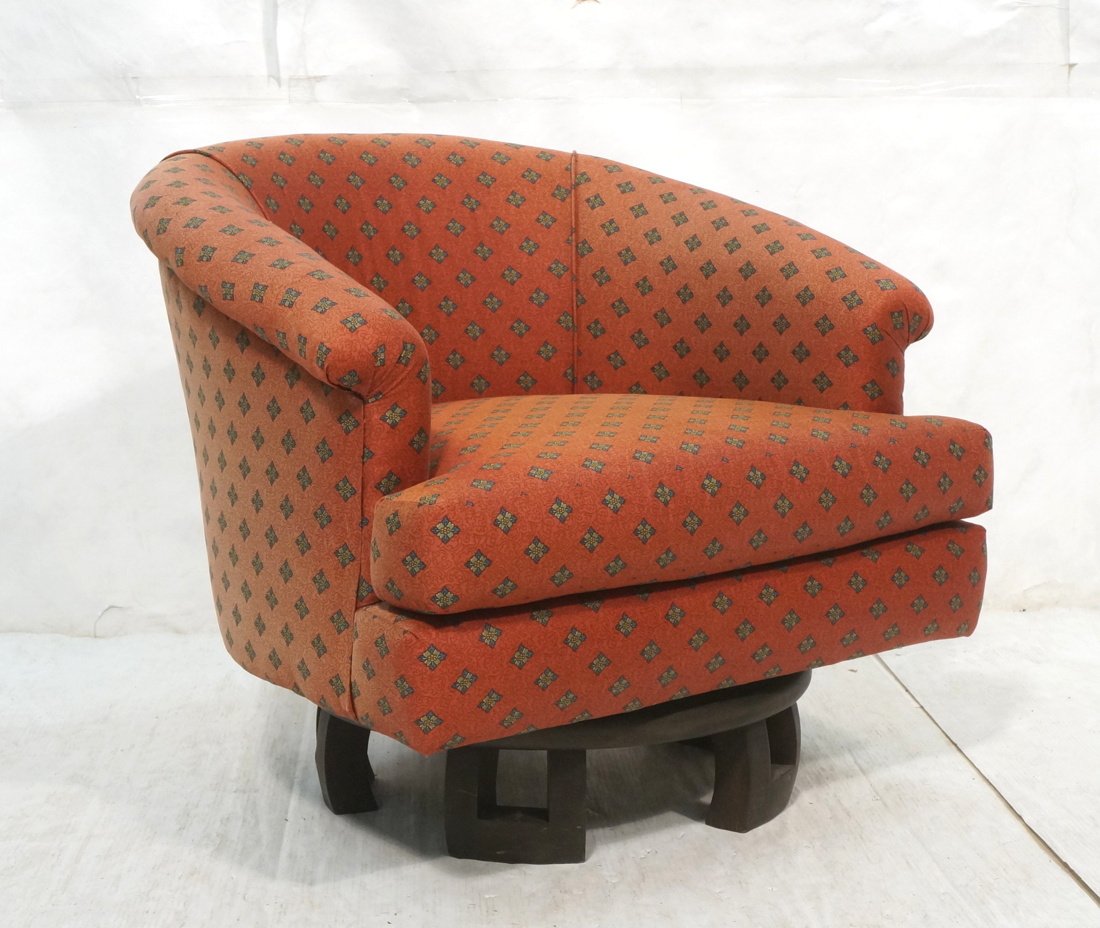 Modernist Asian style Swivel Lounge Chair. Barrel (1 of 6)
