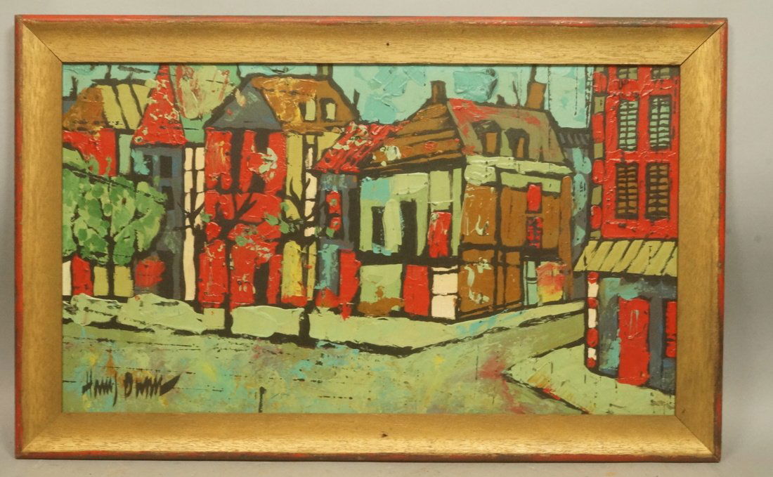 Signed HARRY DUNN Modernist Oil Painting. Colorfu (1 of 8)
