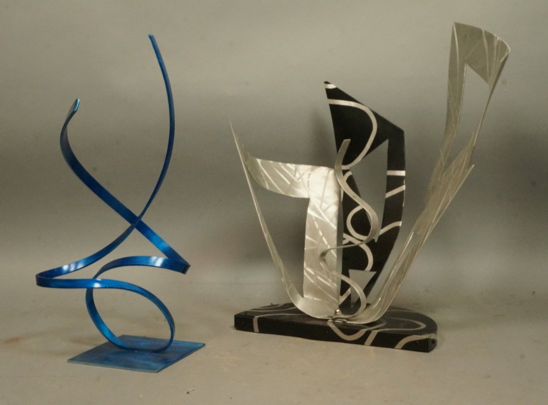 2 Signed Aluminum Sculptures. 1) "Release" by AUK (1 of 9)