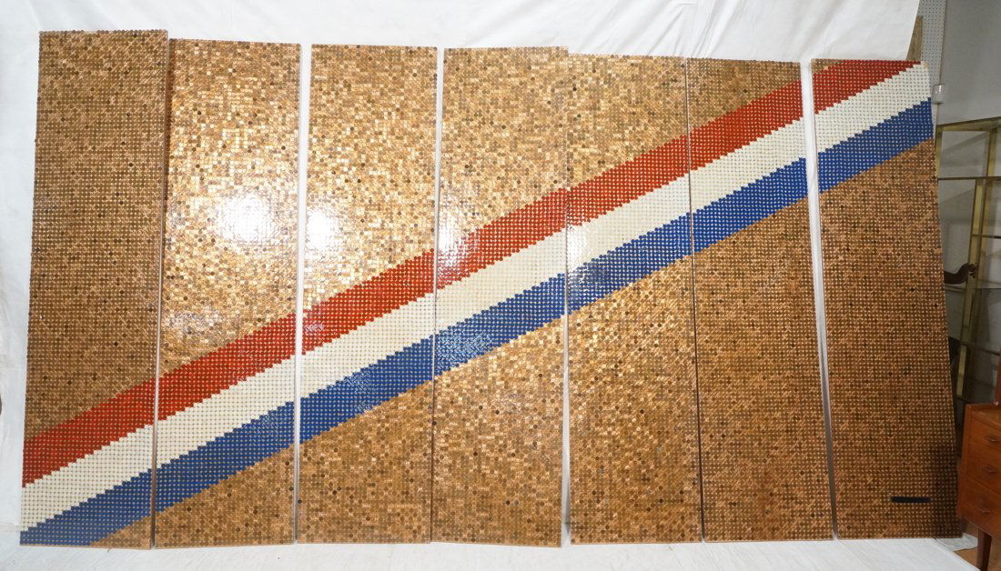 Set 7 Decorative Penny Collage Wall Panels. Each (1 of 10)