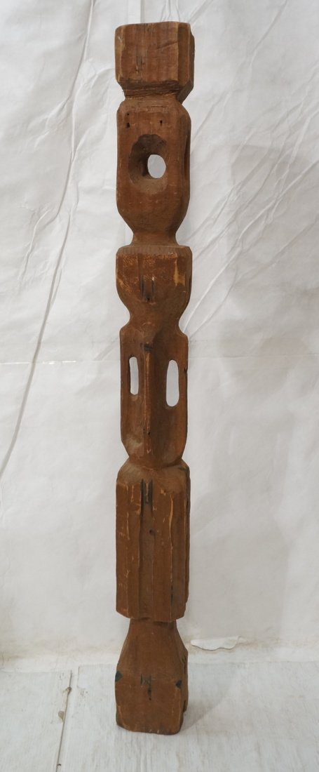 EARL WILKIE Carved Wood Totem. Tall Carved Totem. (1 of 8)