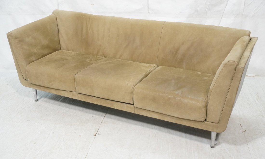 Herman Miller Goetz Sofa.Beige Suede High Back So (1 of 9)