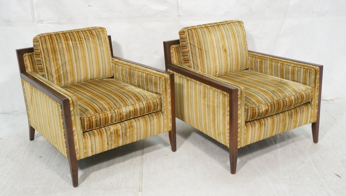 Pr Dunbar style Lounge Chairs. Walnut Frames and (1 of 10)
