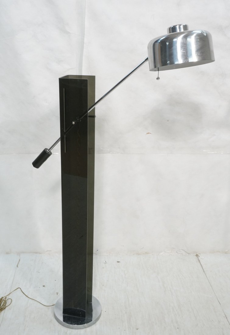 70's Modern Smoked Lucite & Chrome Floor Lamp. La (1 of 10)