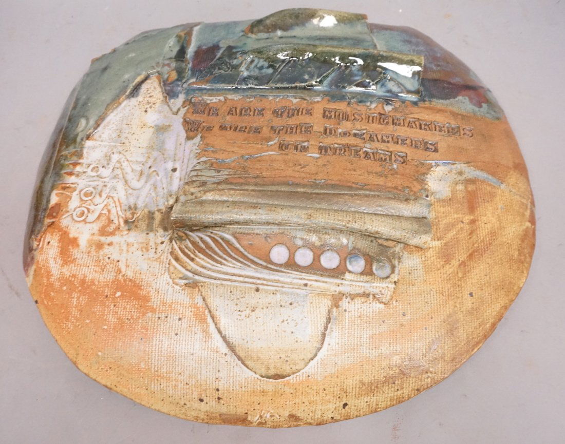 Ceramic Pottery Wall Plaque. "We are the Music Ma (1 of 10)