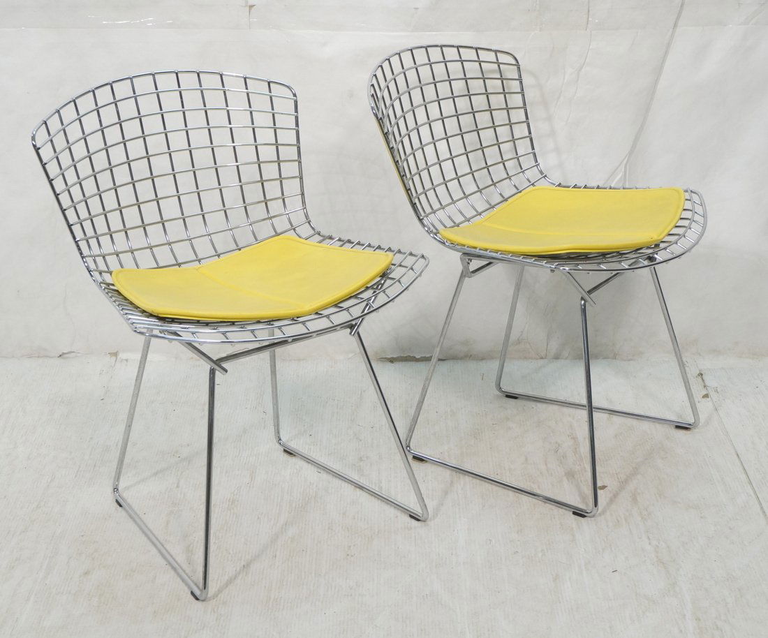 Pr Harry BERTOIA Chromed Steel Side Chairs. KNOLL (1 of 10)